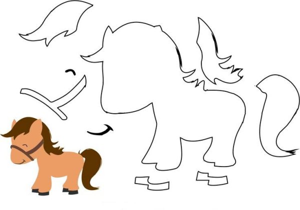 Аппликация лошадка для малышей