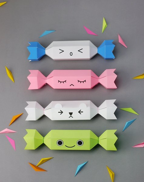 Поделки с детьми из бумаги конфетки