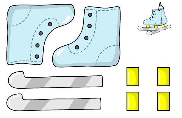 Коньки трафарет для вырезания