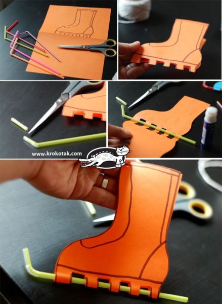 Поделка коньки из бумаги