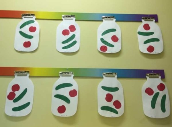 Аппликация овощи в банке