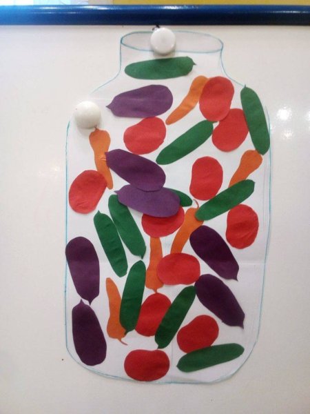 Аппликация овощи в банке старшая группа