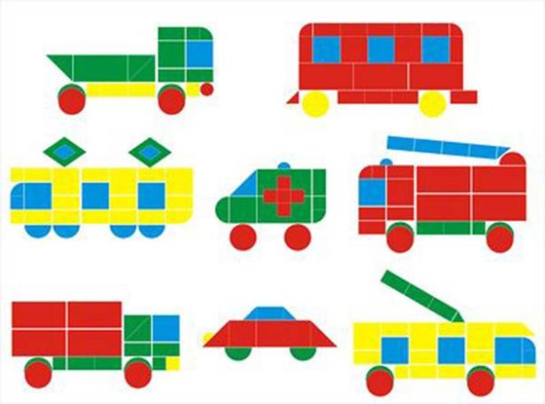 Машина из геометрических фигур