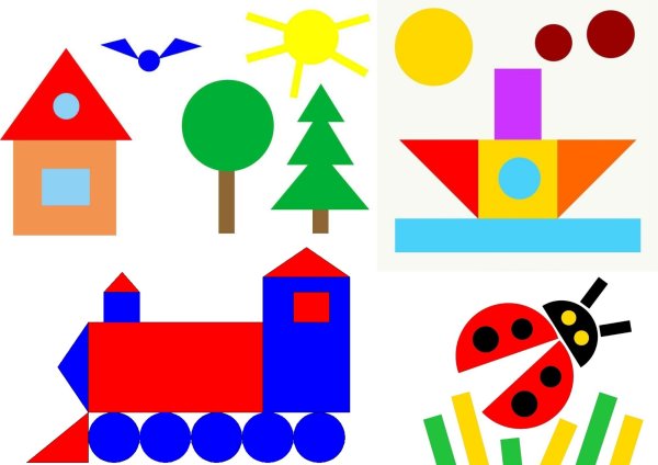 Аппликация из геометрических фигур