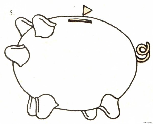 Трафарет свинья копилка