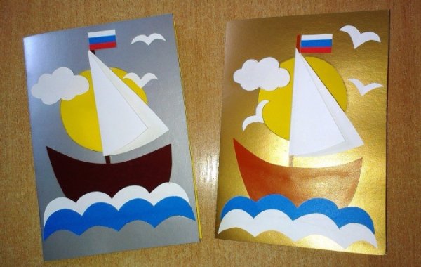 Аппликация кораблик к 23 февраля