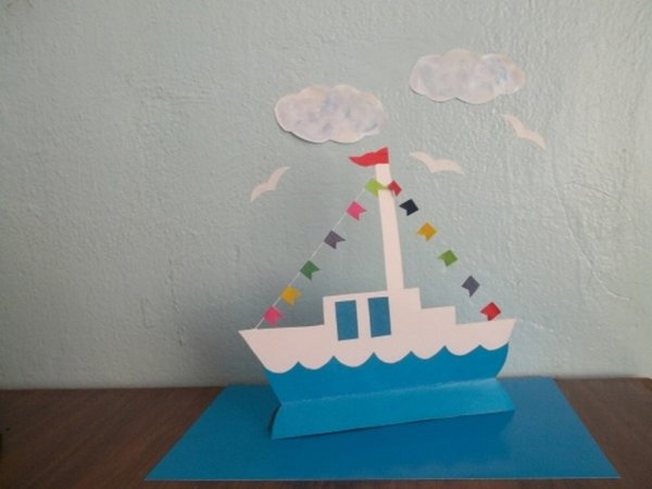 Поделка кораблик из бумаги папе