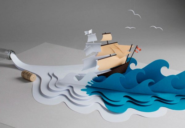 Объемные волны из бумаги