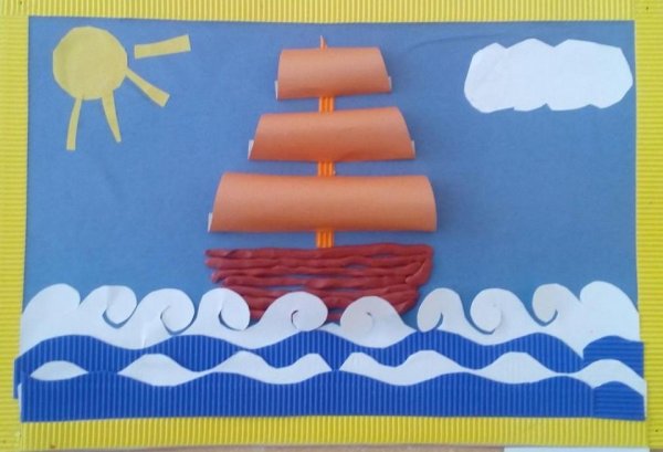 Объемная аппликация корабль