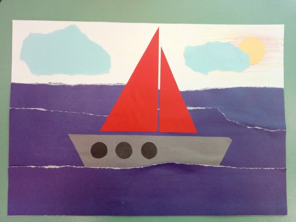 Аппликация в подготовительной группе пароход Колдина