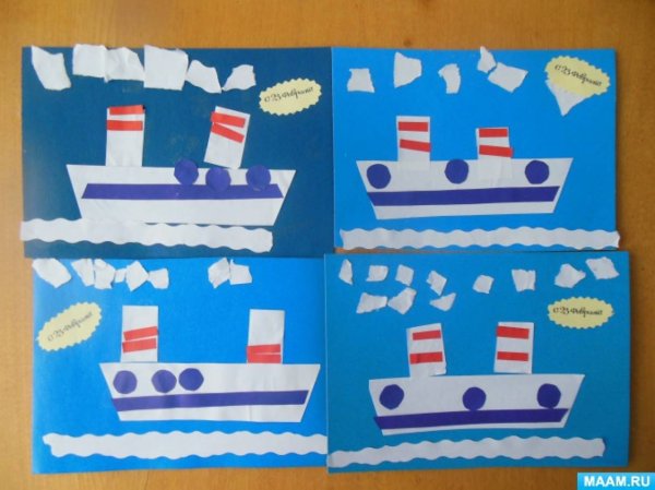 Аппликация корабль в старшей группе