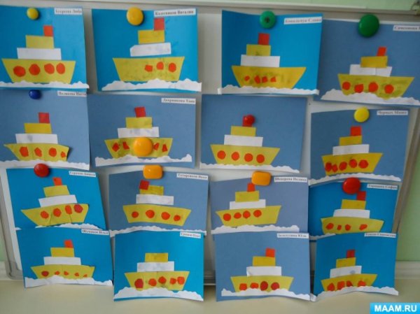 Аппликация корабль в подготовительной группе