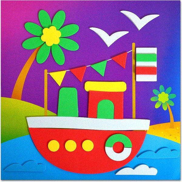 Аппликация кораблик