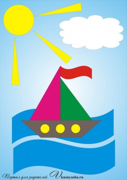 Аппликация кораблик