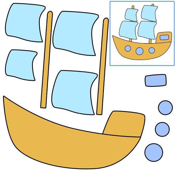 Аппликация кораблик