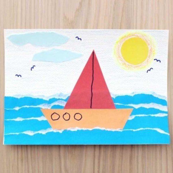 Аппликация парусник