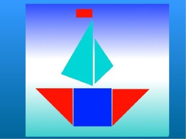 Кораблик из геометрических фигур