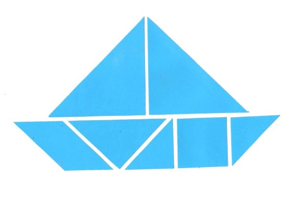 Аппликация кораблик из геометрических фигур