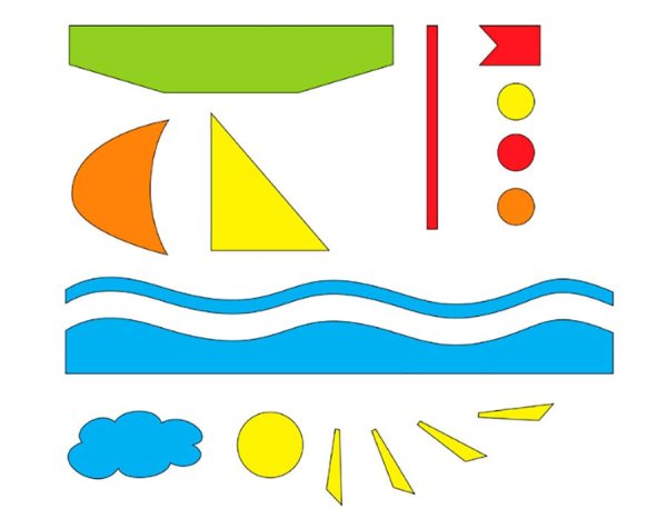 Аппликация кораблик