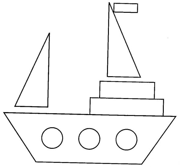 Раскраска. Кораблик
