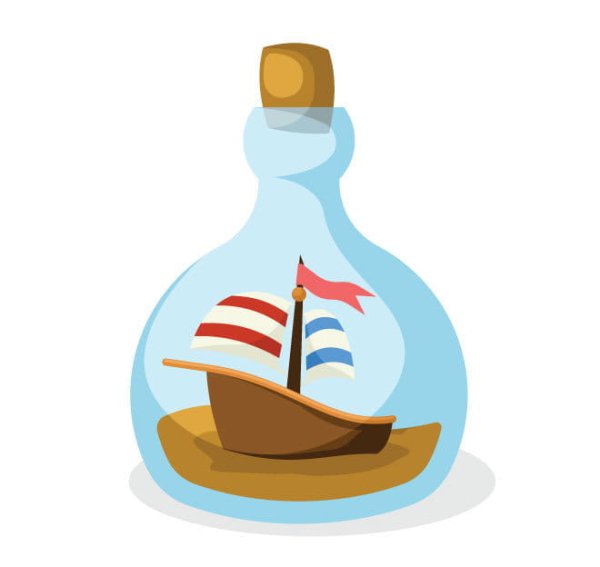 Аппликация кораблик в бутылке