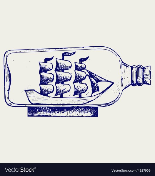 Аппликация корабль в бутылке