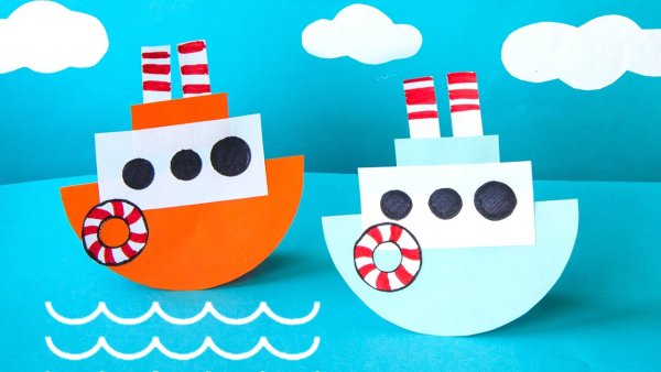 Аппликация корабль