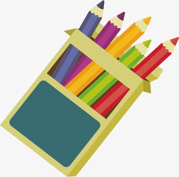 Коробка с карандашами иллюстрация