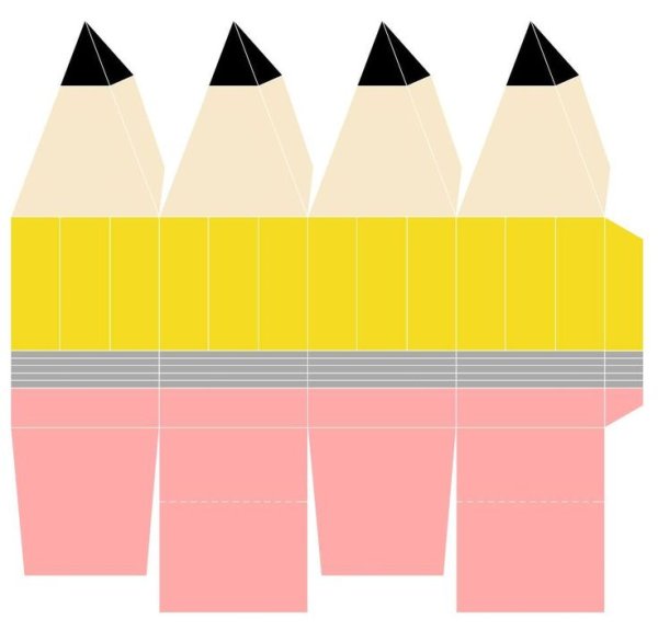 Развертка коробочки для карандашей