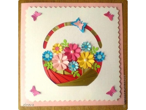 Айрис фолдинг открытка к Пасхе