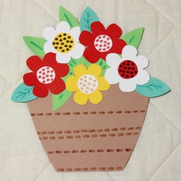 Аппликация корзинка с цветами