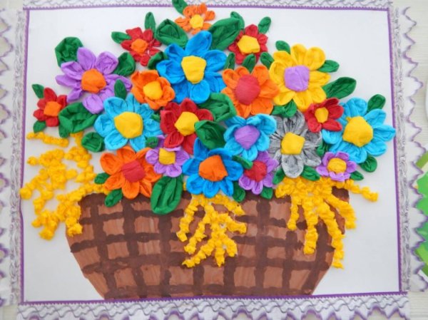 Коллективное панно цветы