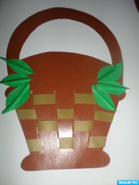 Аппликация корзинка с цветами