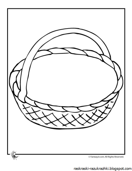 Корзина раскраска для детей
