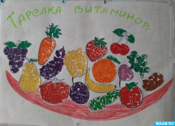 Рисование на тему витаминная тарелка