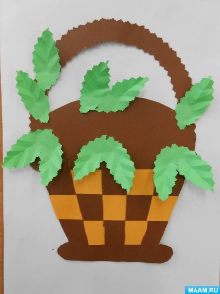 Корзинка с цветами из бумаги