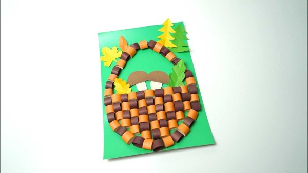 Аппликация корзинка с грибами