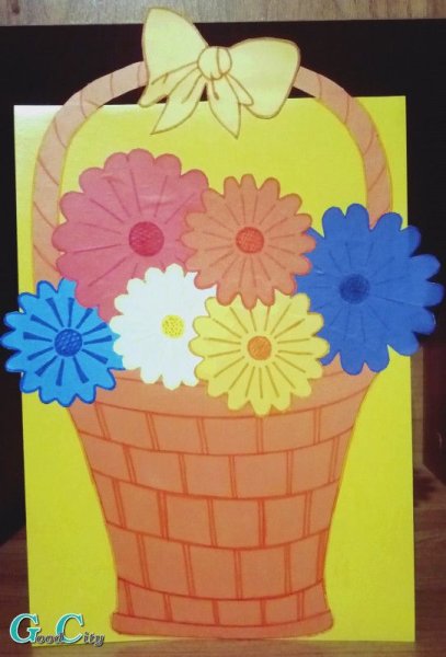 Поделка корзинка с цветами