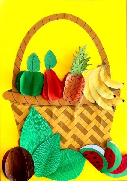 Корзинка аппликация для детей