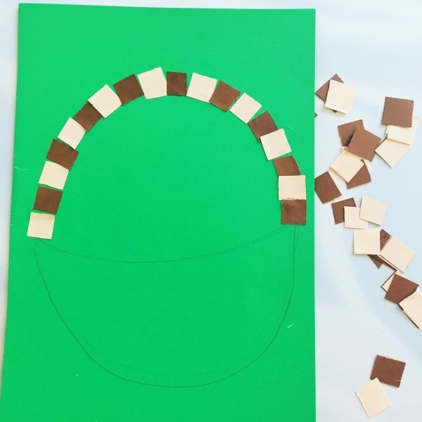 Аппликация корзинка с грибами