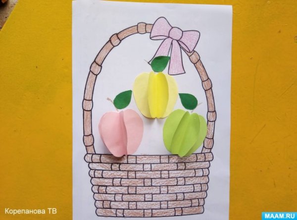 Объемная аппликация корзина