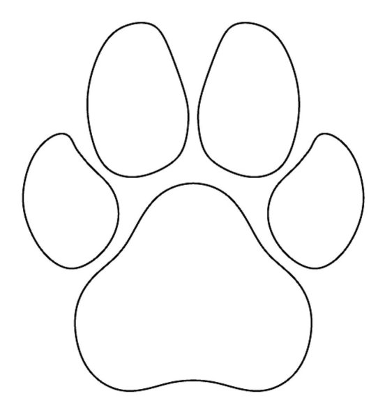 Отпечаток лапы собаки контур