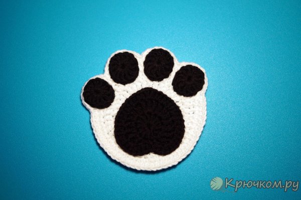 Аппликация крючком лапки