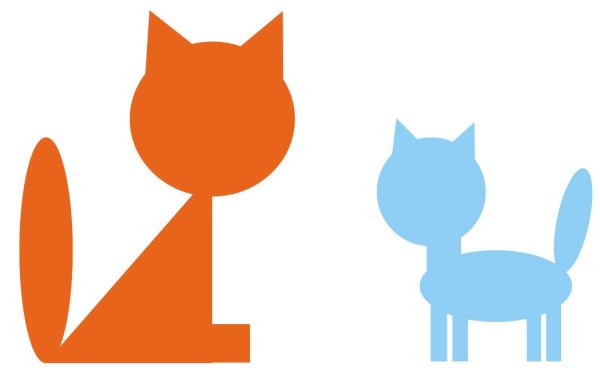 Котенок из геометрических фигур для детей