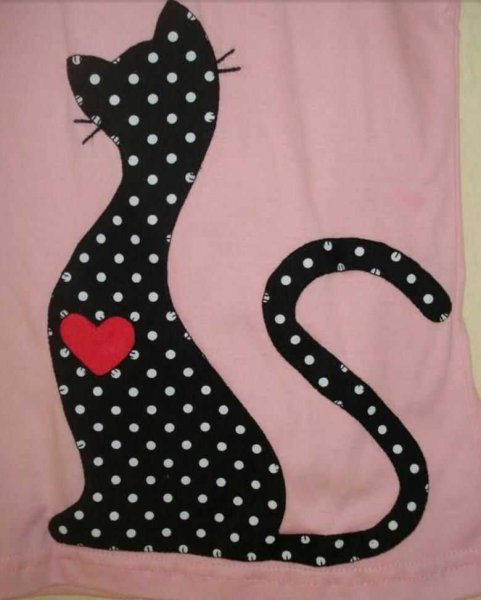 Аппликация котики из ткани