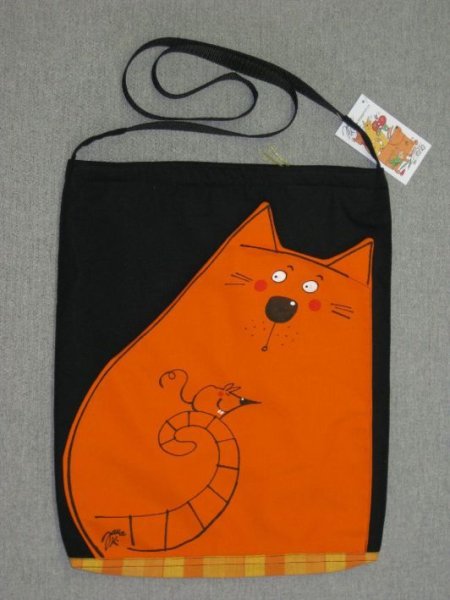 Сумка с аппликацией кошки