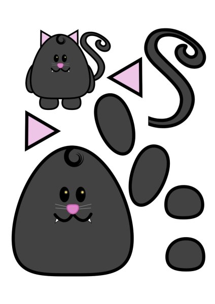 Аппликация кот для малышей