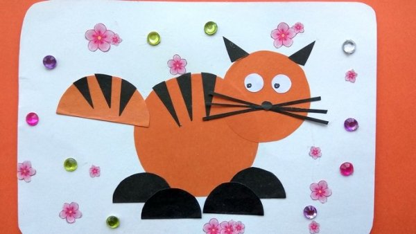 Аппликация котенок