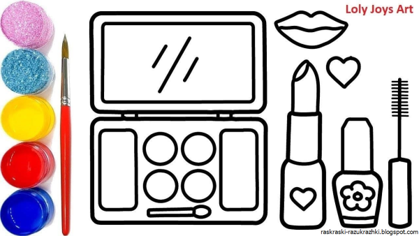 Косметика раскраска для детей