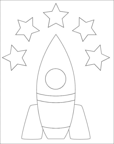 Трафарет ракеты для аппликации